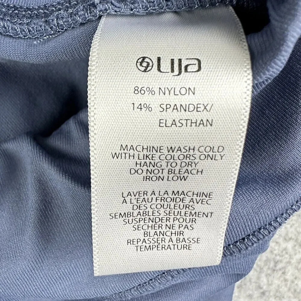 LIJA Golf Skirt Womens Medium Blue Lined Cinch Athletic Athleisure Stretch Mini
